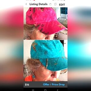 Bundle hats ball caps Realtree & signature brand adjustable (2) pink blue